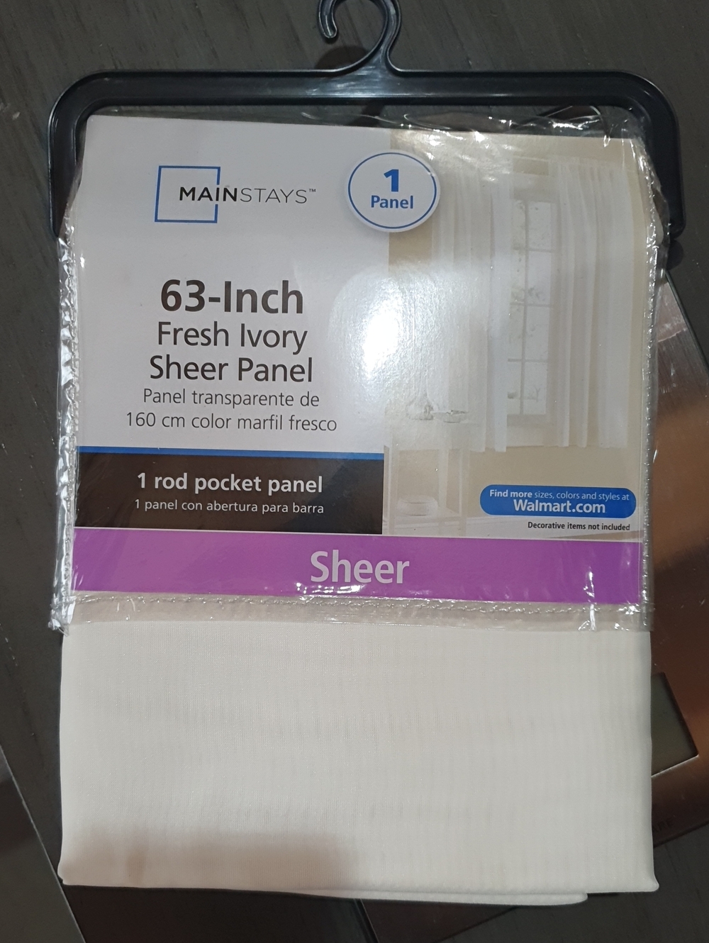 Mainstays Fresh Ivory Sheer Window Panel